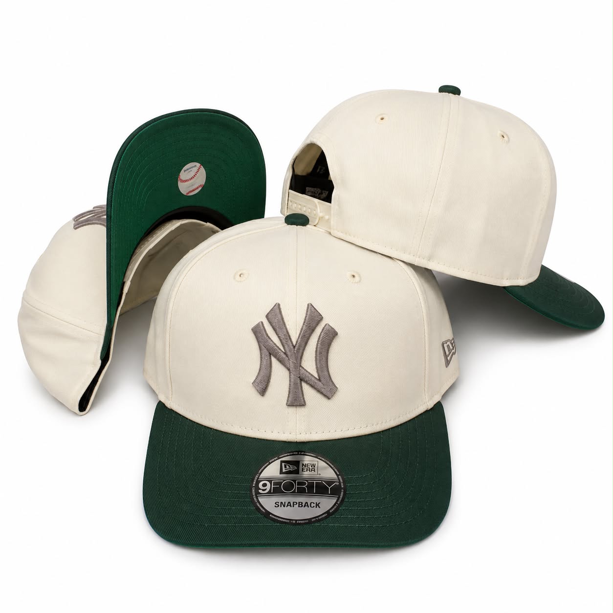 white and green new era cap
